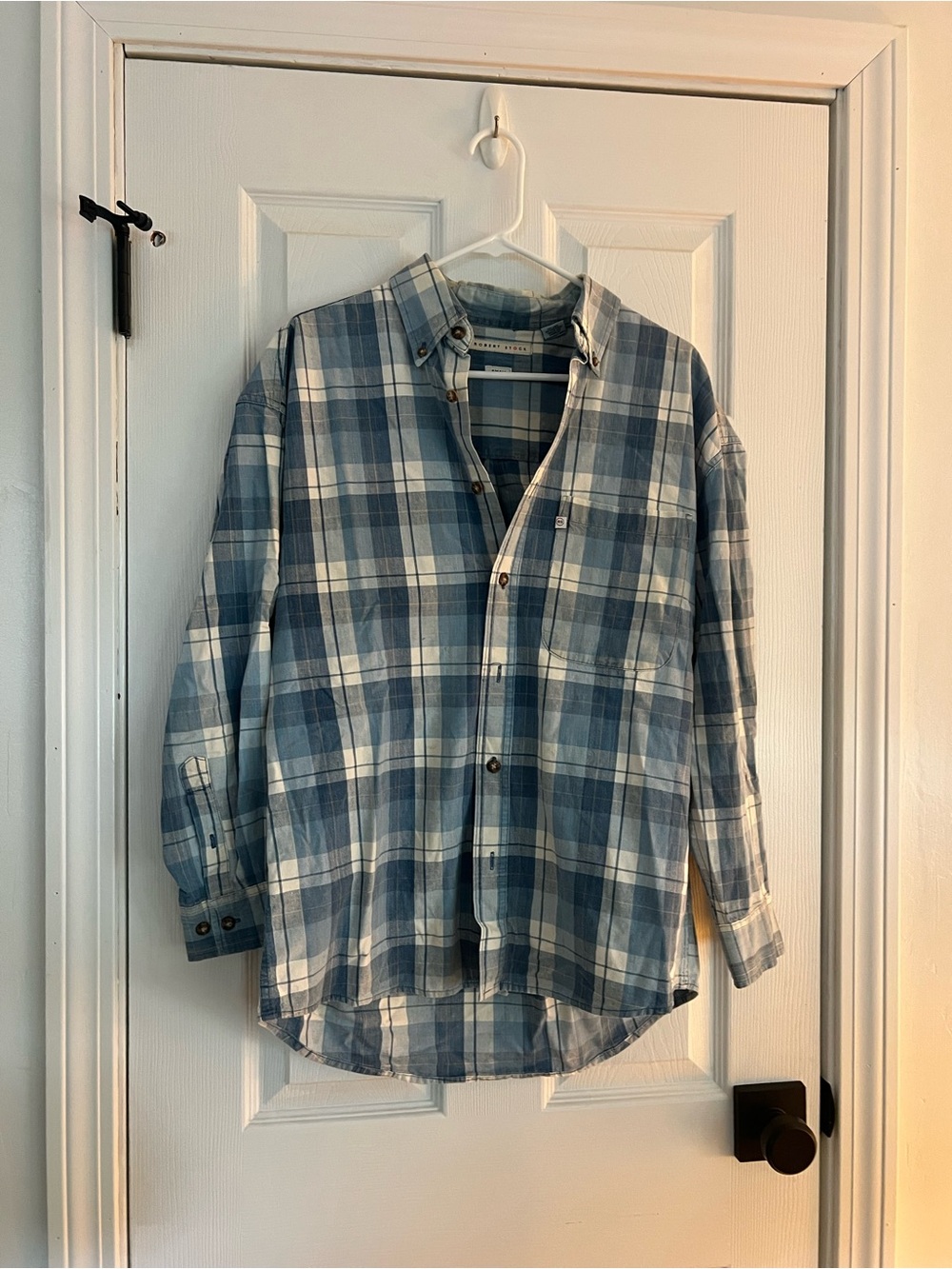Robert Graham Blue and White Plaid Button-Down Shirt